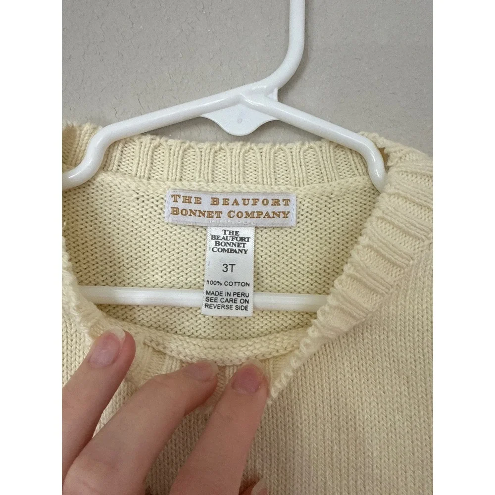 The Beaufort Bonnet Company‎ Cream Sweater w/ Dog Lab Golden Toddler Boy Sz 3T